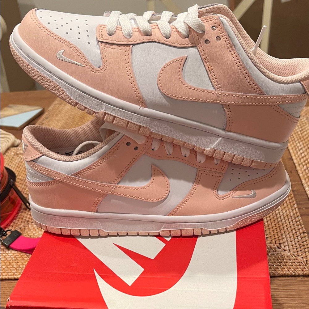 Nike Dunk Low GS in White and Coral